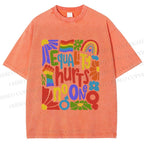 Unisex Pride Equality Hurts No One Printed Washed Tee