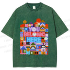 Unisex Pride You Belong Here Printed Washed Tee