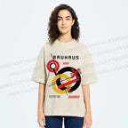 Unisex Retro Bauhaus Circles & Lines Printed Washed Tee