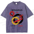 Unisex Retro Bauhaus Circles & Lines Printed Washed Tee