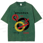 Unisex Retro Bauhaus Circles & Lines Printed Washed Tee
