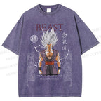 Unisex Super Saiyan Printed Washed Tee