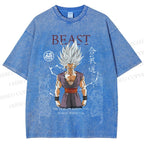 Unisex Super Saiyan Printed Washed Tee