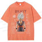 Unisex Super Saiyan Printed Washed Tee