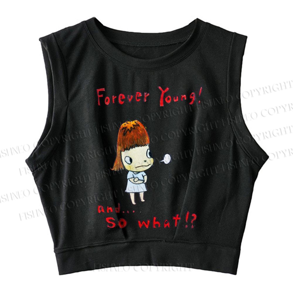 Yoshitomo Nara Forever Young Sleeveless Crop Tops