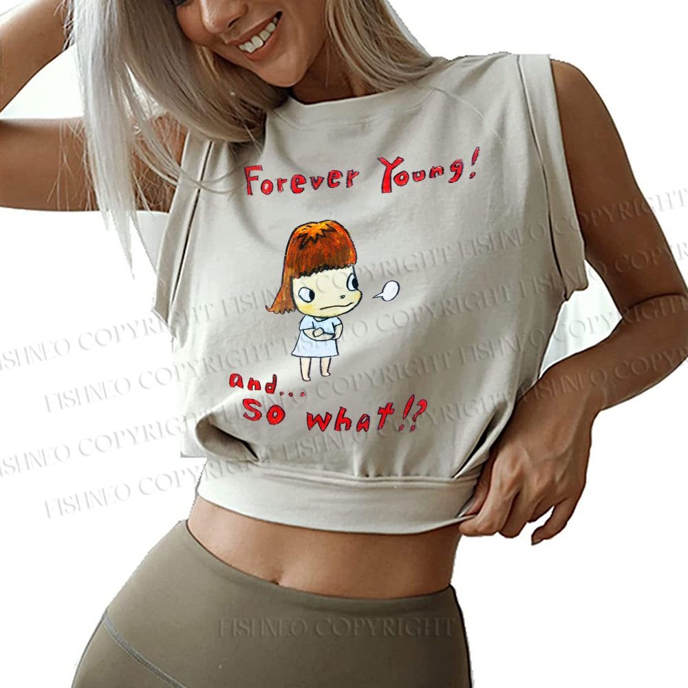 Yoshitomo Nara Forever Young Sleeveless Crop Tops