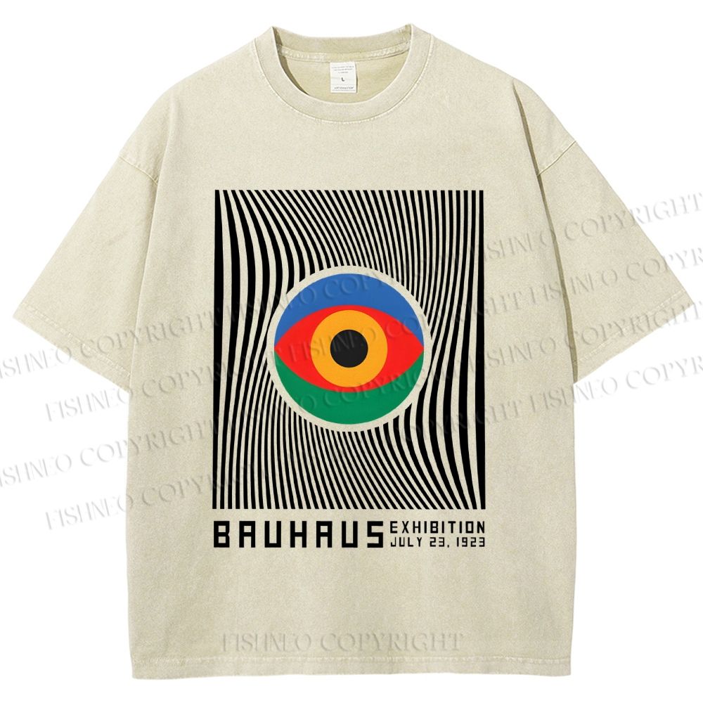 Unisex Bauhaus Eye Printed Washed Tee