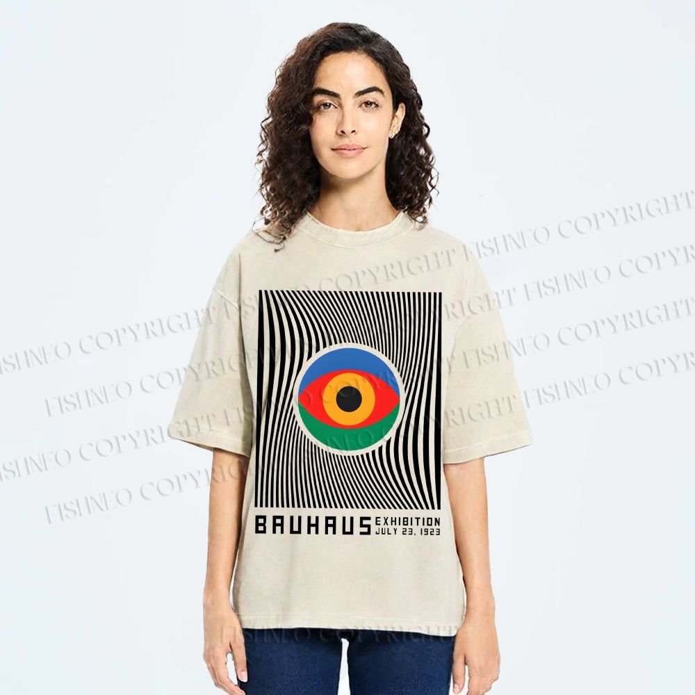 Unisex Bauhaus Eye Printed Washed Tee