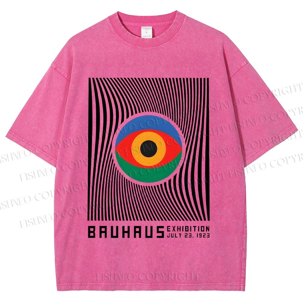 Unisex Bauhaus Eye Printed Washed Tee