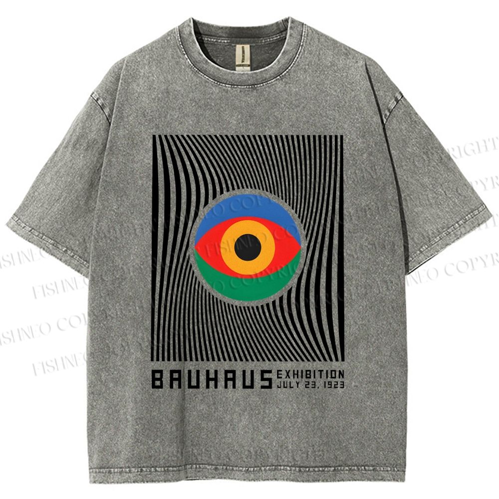 Unisex Bauhaus Eye Printed Washed Tee