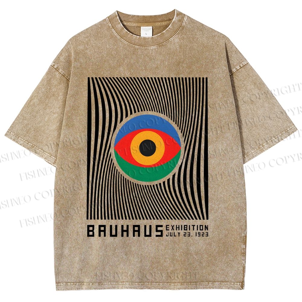 Unisex Bauhaus Eye Printed Washed Tee