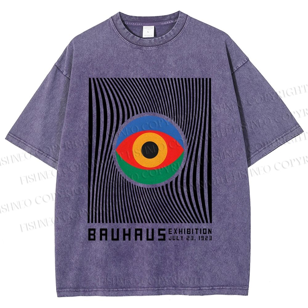 Unisex Bauhaus Eye Printed Washed Tee