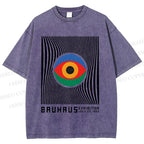 Unisex Bauhaus Eye Printed Washed Tee