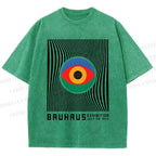 Unisex Bauhaus Eye Printed Washed Tee