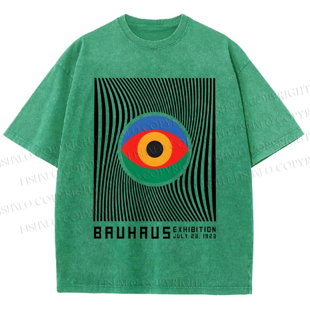 Unisex Bauhaus Eye Printed Washed Tee