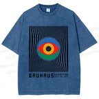 Unisex Bauhaus Eye Printed Washed Tee