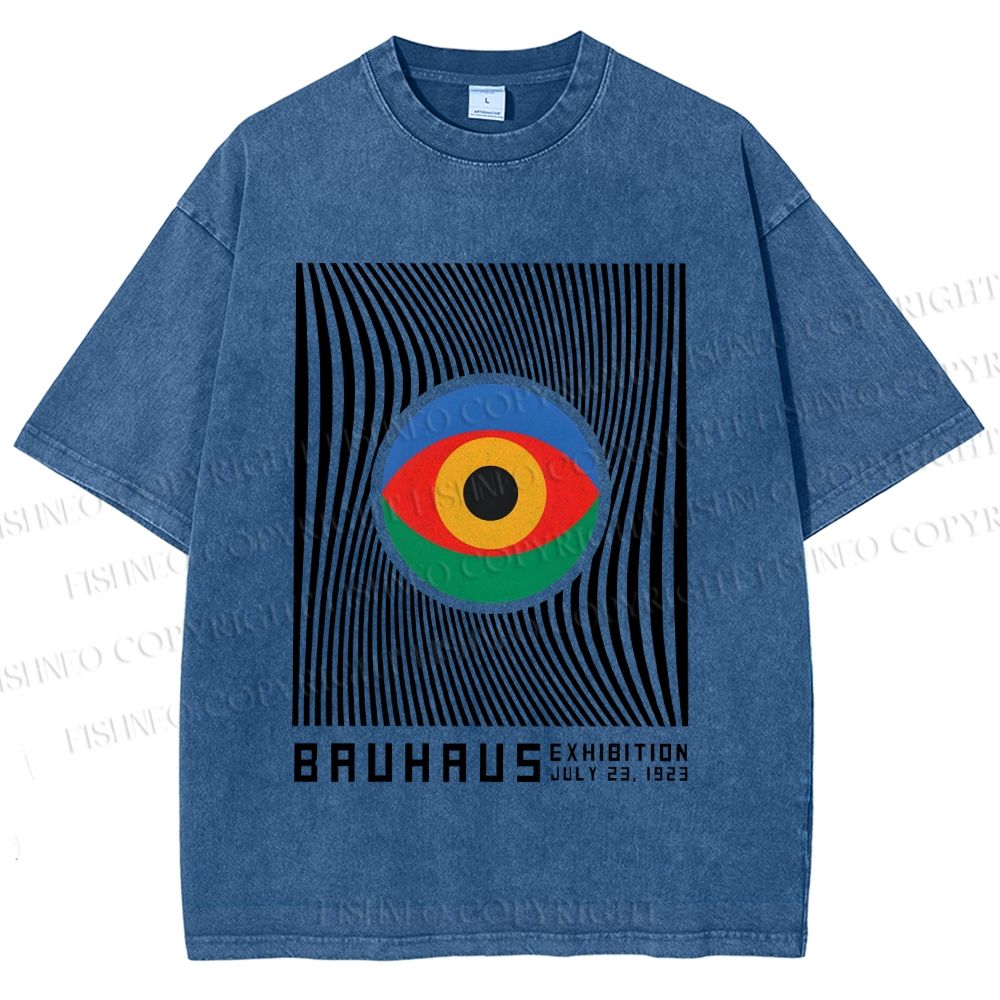 Unisex Bauhaus Eye Printed Washed Tee