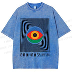 Unisex Bauhaus Eye Printed Washed Tee