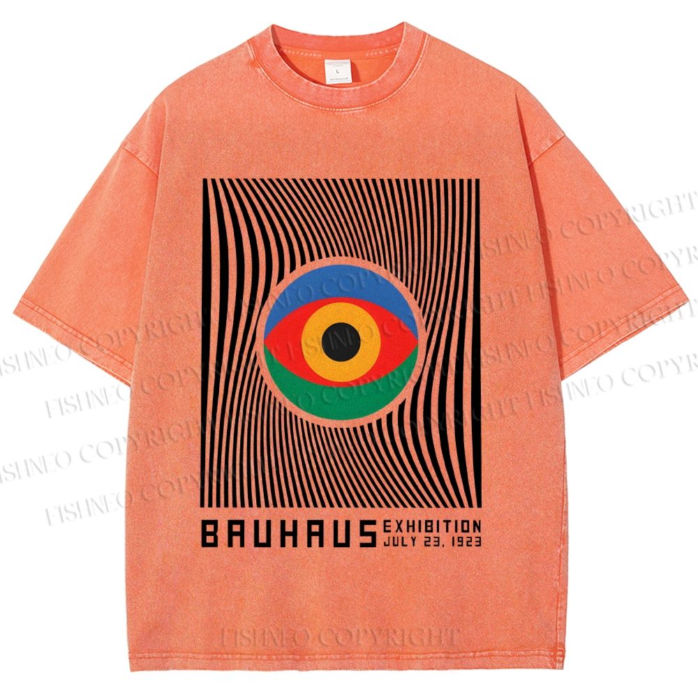 Unisex Bauhaus Eye Printed Washed Tee