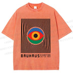 Unisex Bauhaus Eye Printed Washed Tee