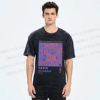 Unisex Yayoi Kusama Eye Graffiti Printed Washed Tee