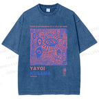 Unisex Yayoi Kusama Eye Graffiti Printed Washed Tee