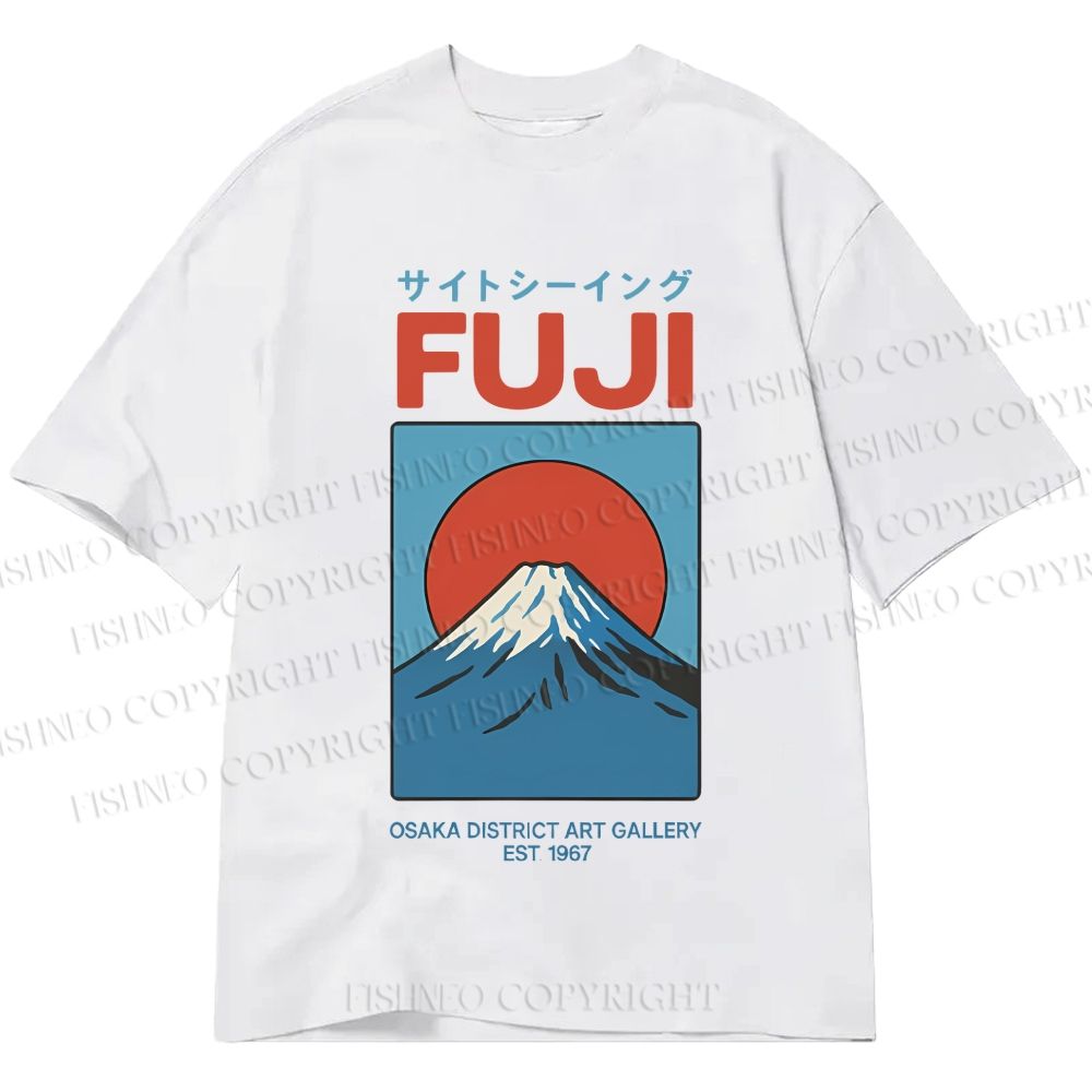 Unisex Classic Cotton Osaka Mount Fuji Printed T-shirt