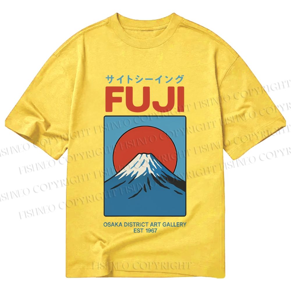 Unisex Classic Cotton Osaka Mount Fuji Printed T-shirt