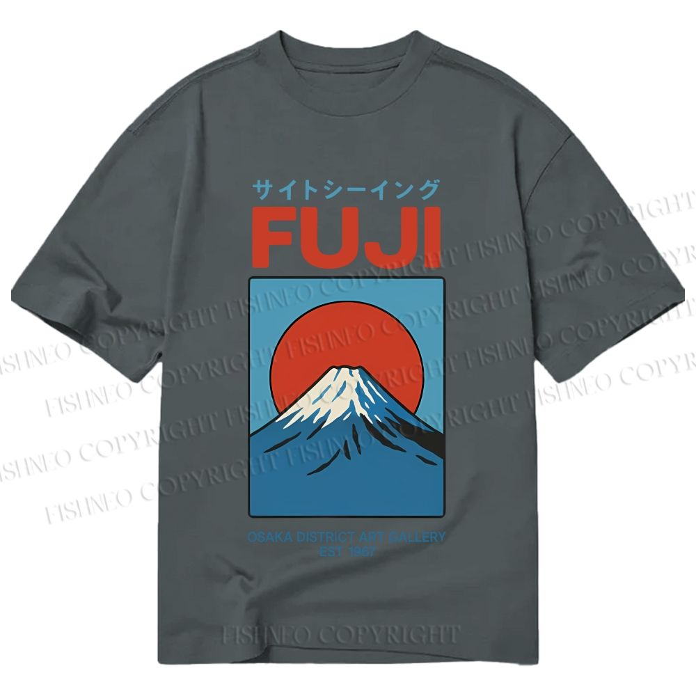 Unisex Classic Cotton Osaka Mount Fuji Printed T-shirt