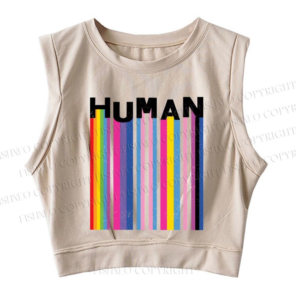 Pride Human Sleeveless Crop Tops