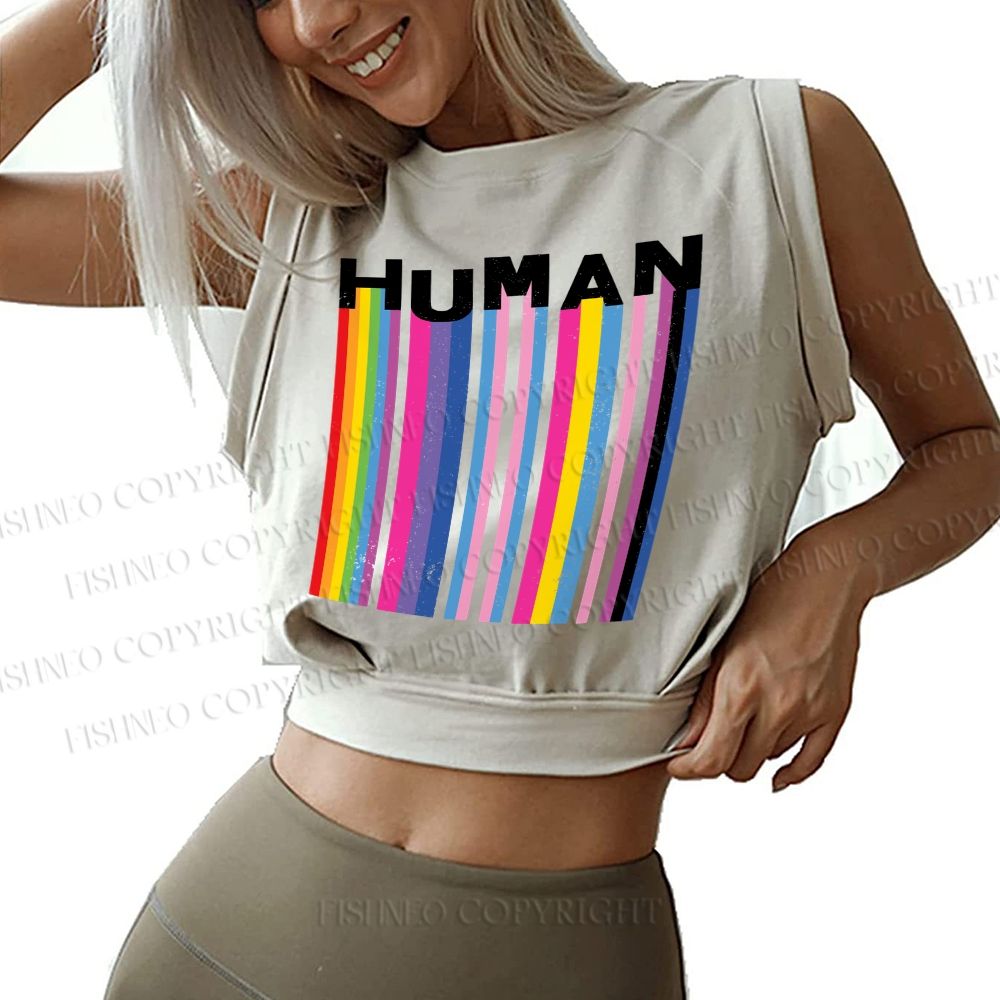 Pride Human Sleeveless Crop Tops