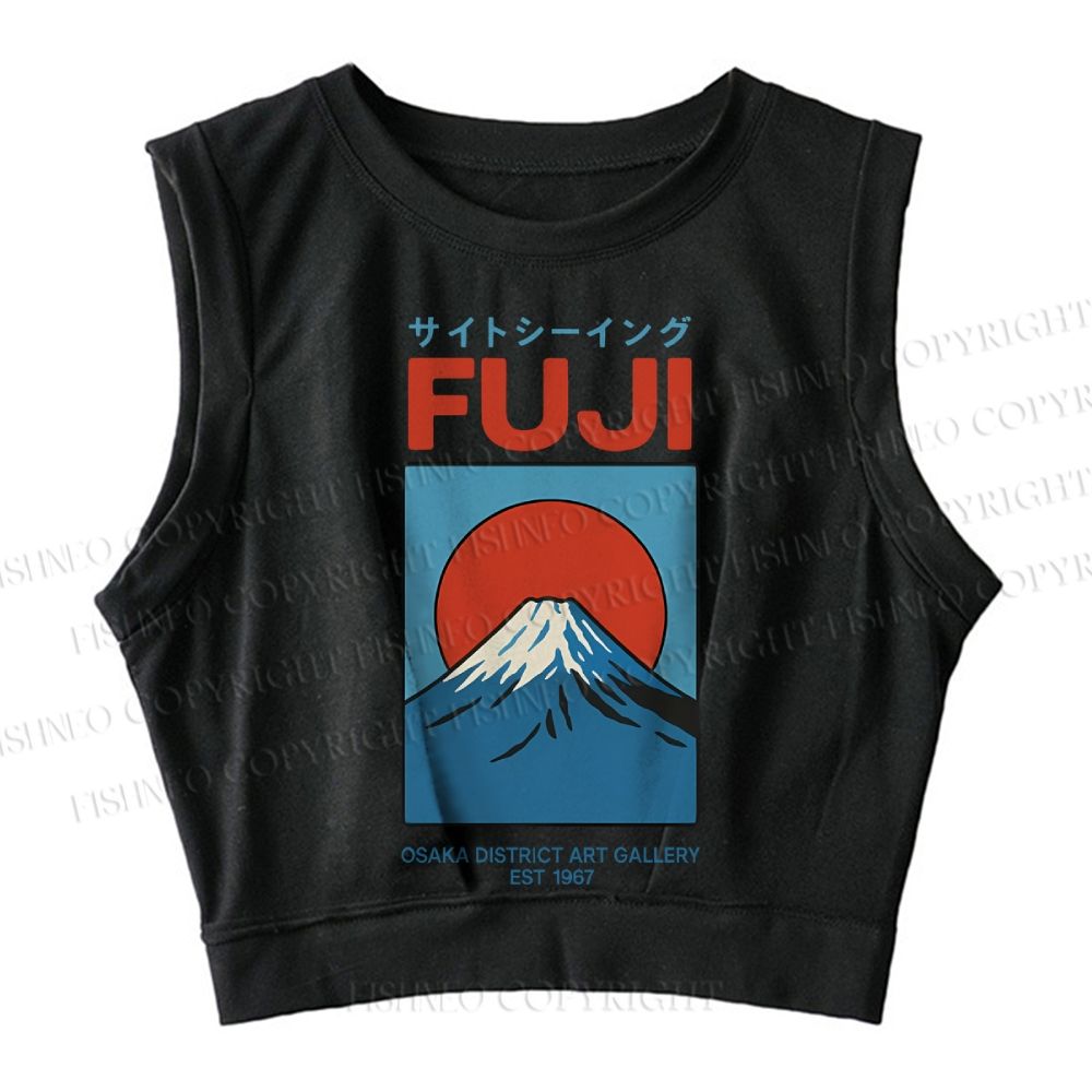 Osaka Mount Fuji Sleeveless Crop Tops