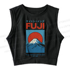 Osaka Mount Fuji Sleeveless Crop Tops