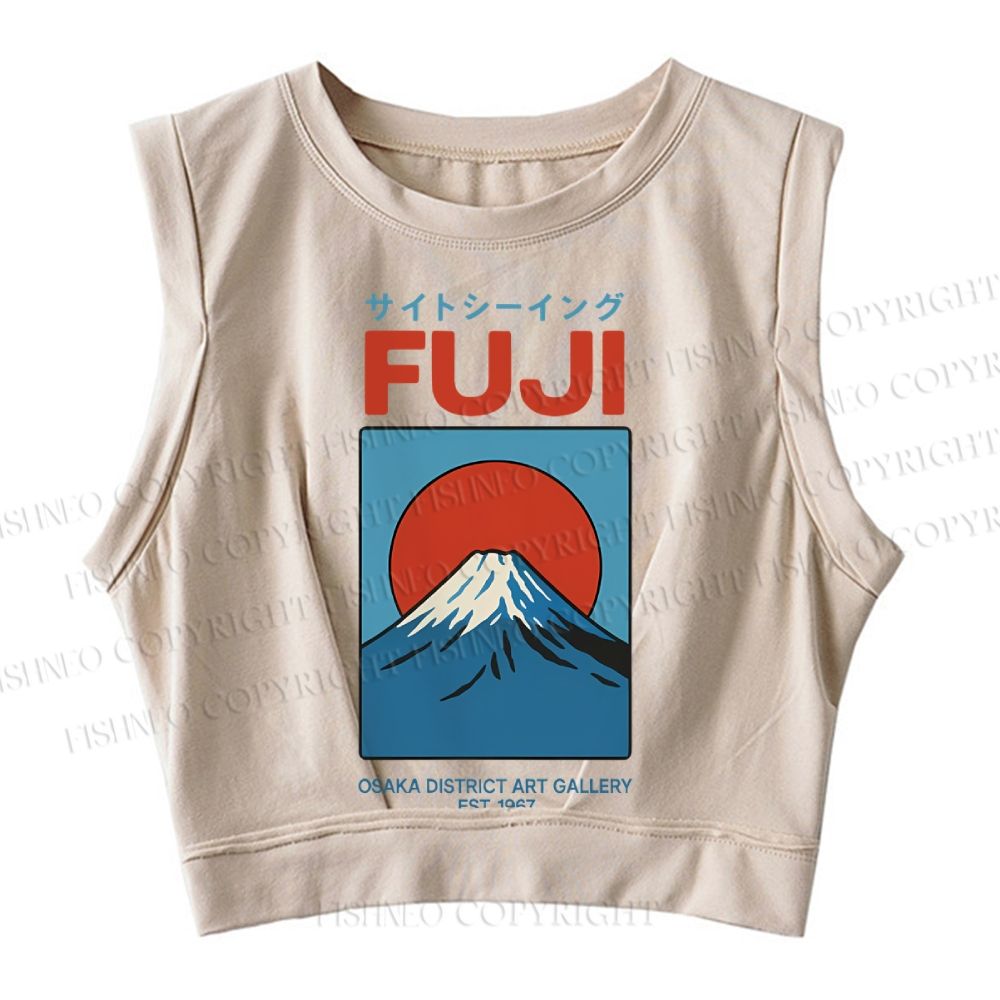 Osaka Mount Fuji Sleeveless Crop Tops