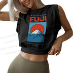 Osaka Mount Fuji Sleeveless Crop Tops