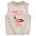 Unisex Wizard Slug Printed Washed Tank Top