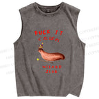 Unisex Wizard Slug Printed Washed Tank Top