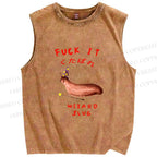 Unisex Wizard Slug Printed Washed Tank Top