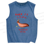 Unisex Wizard Slug Printed Washed Tank Top
