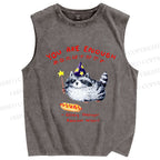 Unisex You Are Enough Elf Raccoon Printed Washed Tank Top