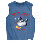 Unisex You Are Enough Elf Raccoon Printed Washed Tank Top
