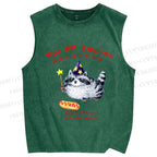 Unisex You Are Enough Elf Raccoon Printed Washed Tank Top