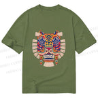 Unisex Classic Cotton  Embroidered Ethnic Style Tiger Printed T-shirt
