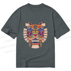 Unisex Classic Cotton  Embroidered Ethnic Style Tiger Printed T-shirt