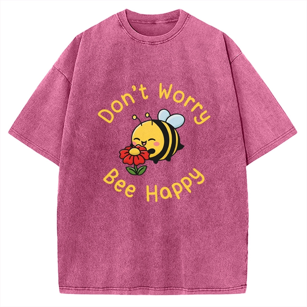 Don’t Worry Bee Happy Vintage Washed T-shirt
