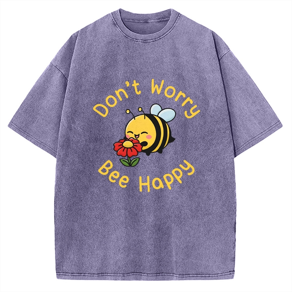 Don’t Worry Bee Happy Vintage Washed T-shirt