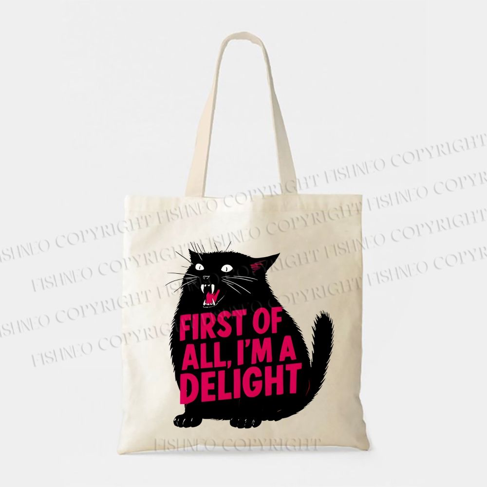 I'm A Delight Black Cat Tote Bag