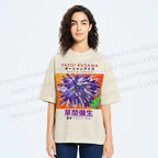Unisex Yayoi Kusama Flower  Printed Washed Tee