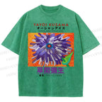 Unisex Yayoi Kusama Flower  Printed Washed Tee