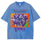 Unisex Yayoi Kusama Flower  Printed Washed Tee